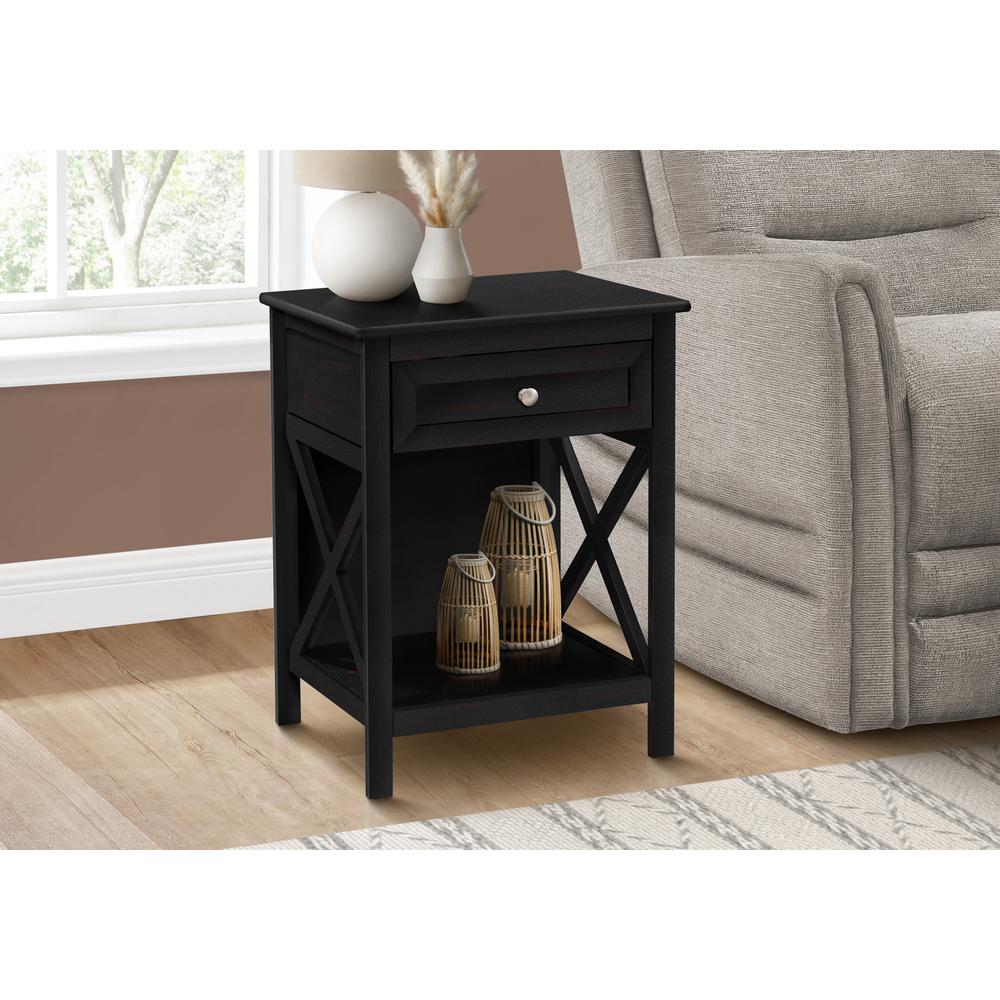 Accent Table, End, Side Table, 2 Tier, Bedroom, Nightstand, Lamp, Storage Drawer