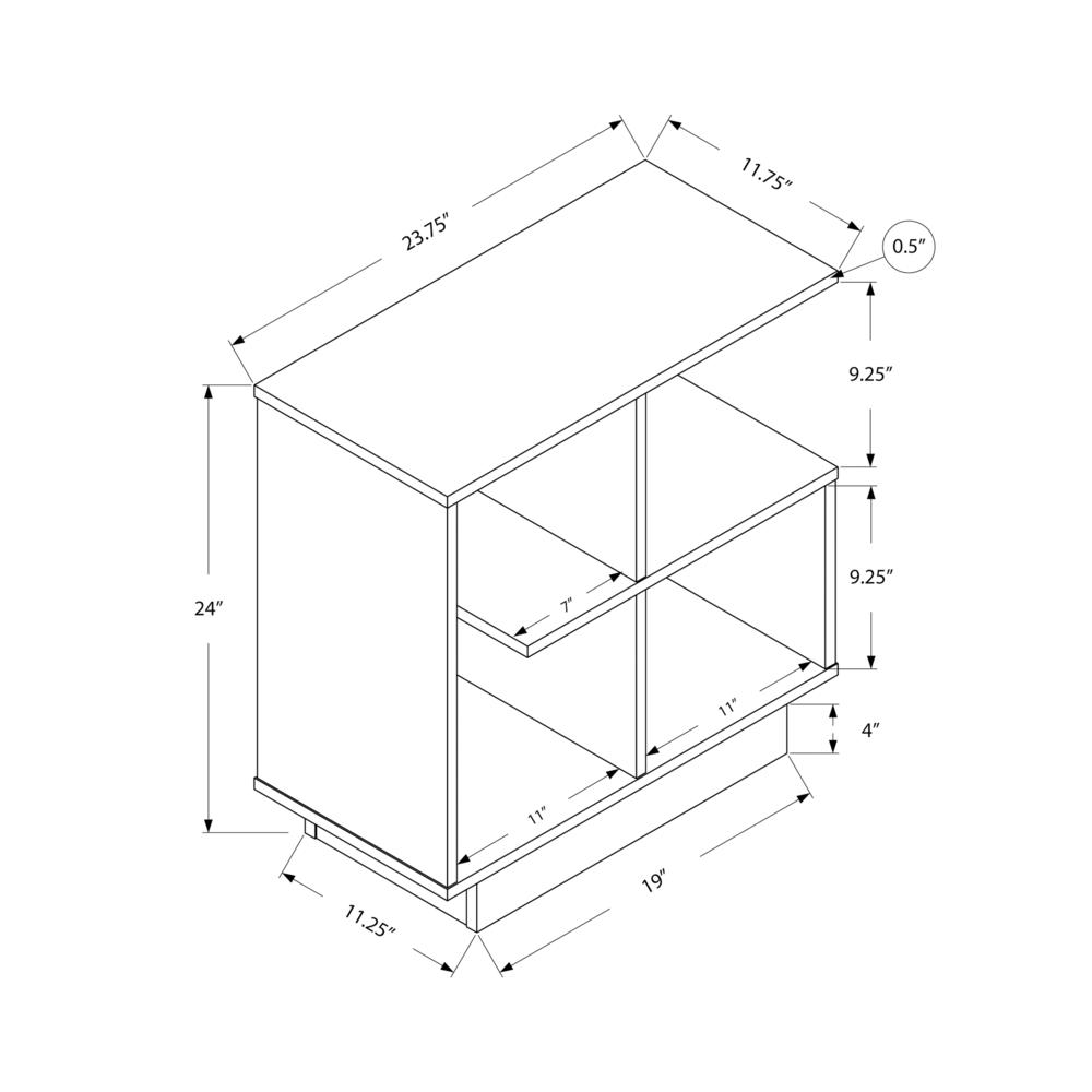 Accent Table, Side, End, Narrow, Small, 3 Tier, Living Room, Bedroom, White