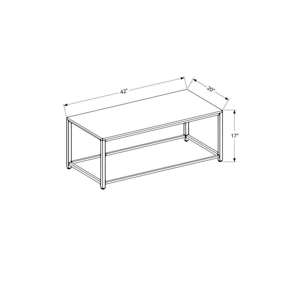 Coffee Table, Accent, Cocktail, Rectangular, Living Room, 42 L, Brown Tile