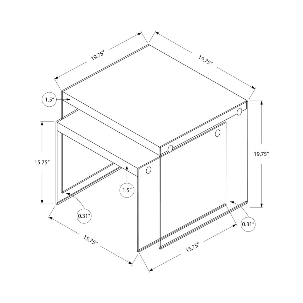 Nesting Table, Set Of 2, Side, End, Accent, Living Room, Bedroom