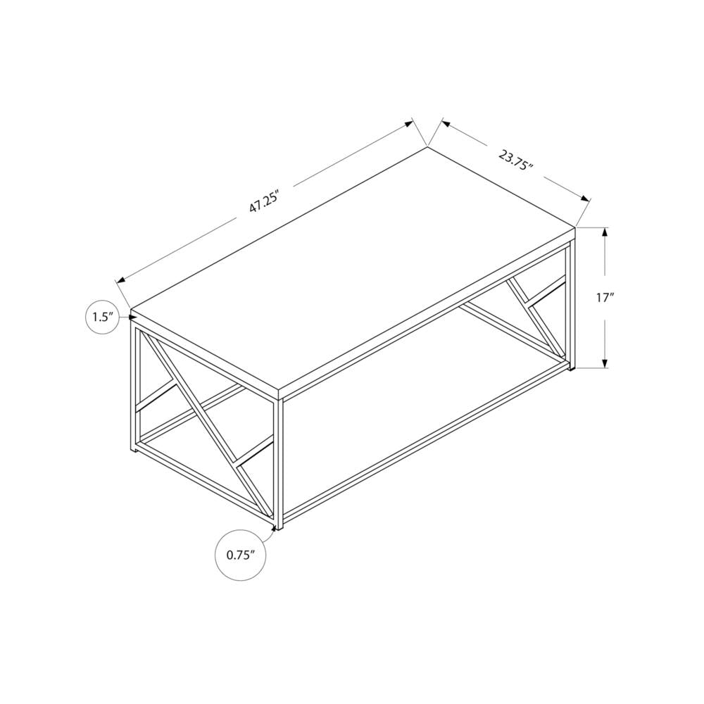 Coffee Table, Accent, Cocktail, Rectangular, Living Room, 48L, Grey Laminate