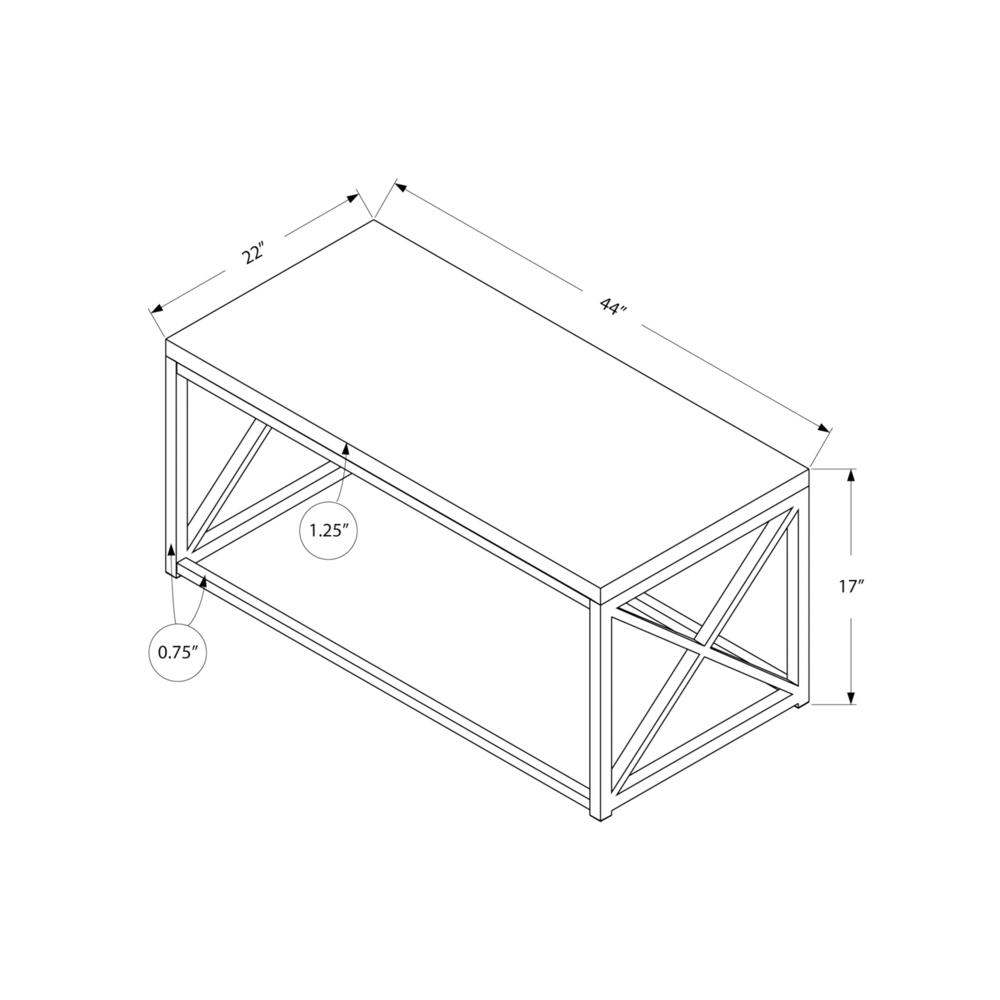Coffee Table, Accent, Cocktail, Rectangular, Living Room, 44L, Brown Laminate
