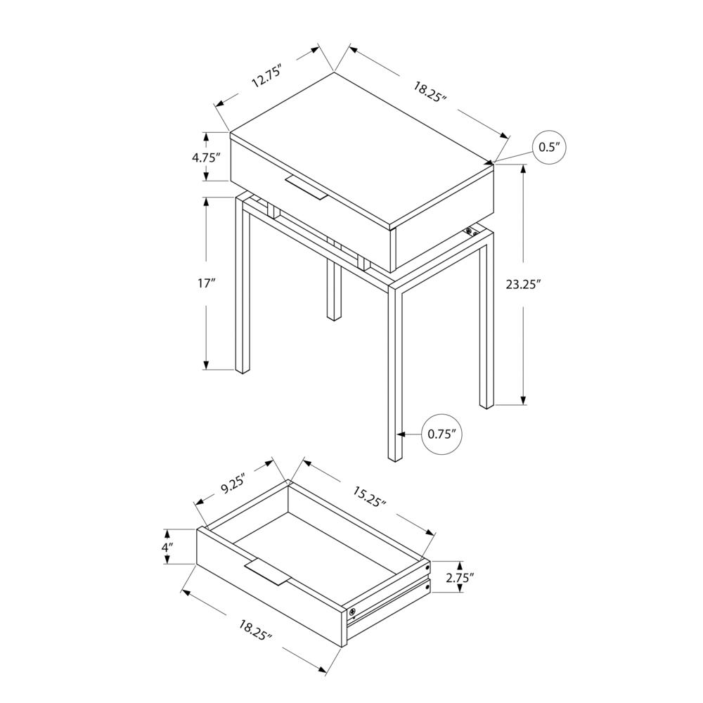 Accent Table, Side, End, Nightstand, Lamp, Storage Drawer, Living Room