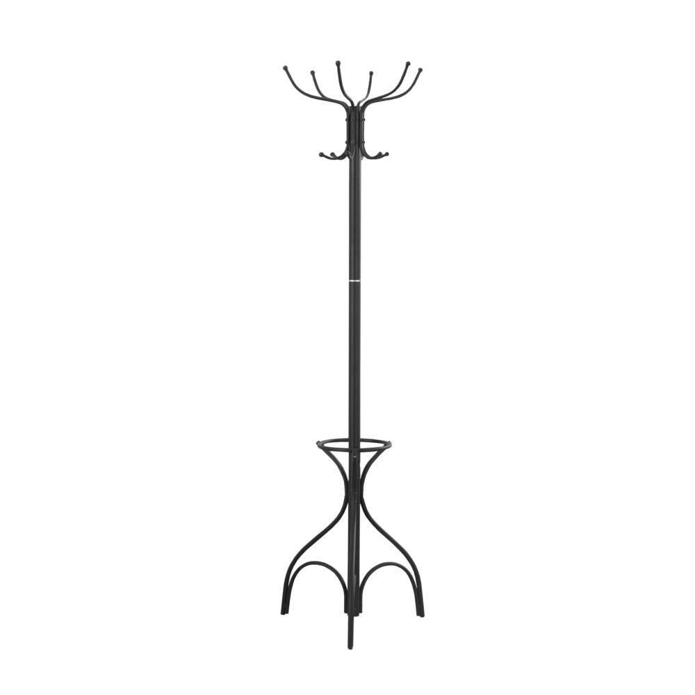Coat Rack, Hall Tree, Free Standing, 12 Hooks, Entryway, 70H, Umbrella Holder
