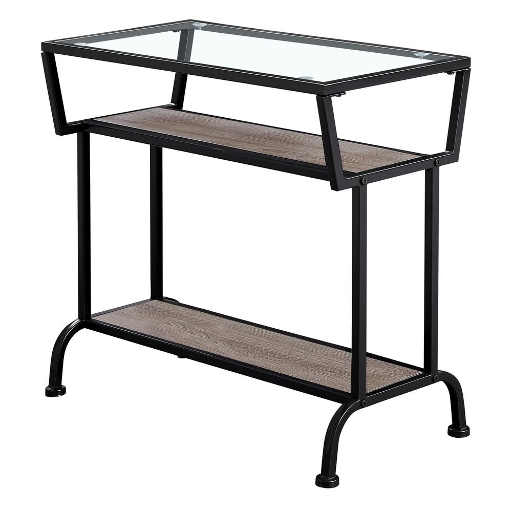 Accent Table, Side, End, Narrow, Small, 2 Tier, Living Room, Bedroom, Brown