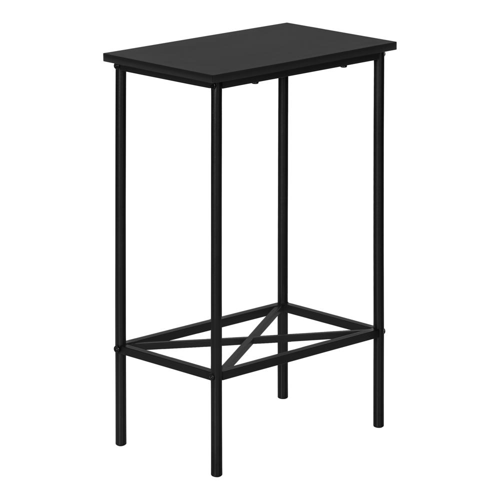 Accent Table, Side, End, Narrow, Small, 2 Tier, Living Room, Bedroom, Black
