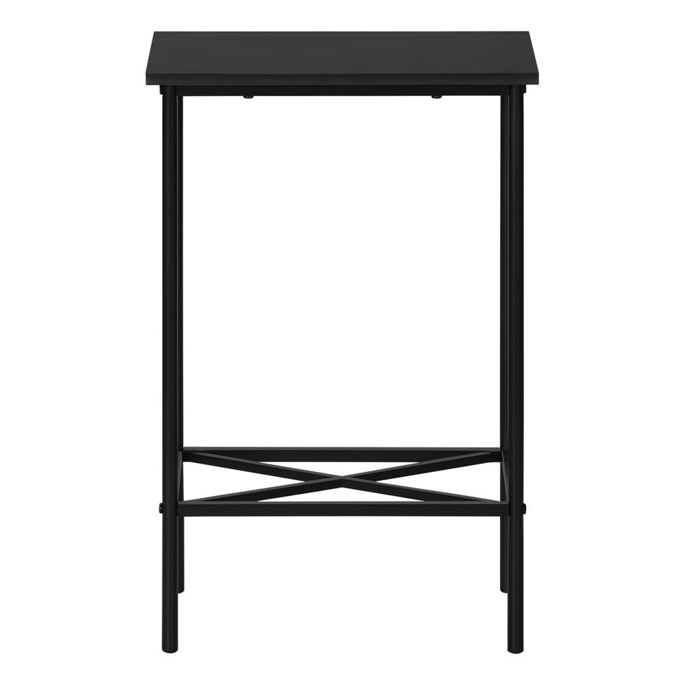 Accent Table, Side, End, Narrow, Small, 2 Tier, Living Room, Bedroom, Black