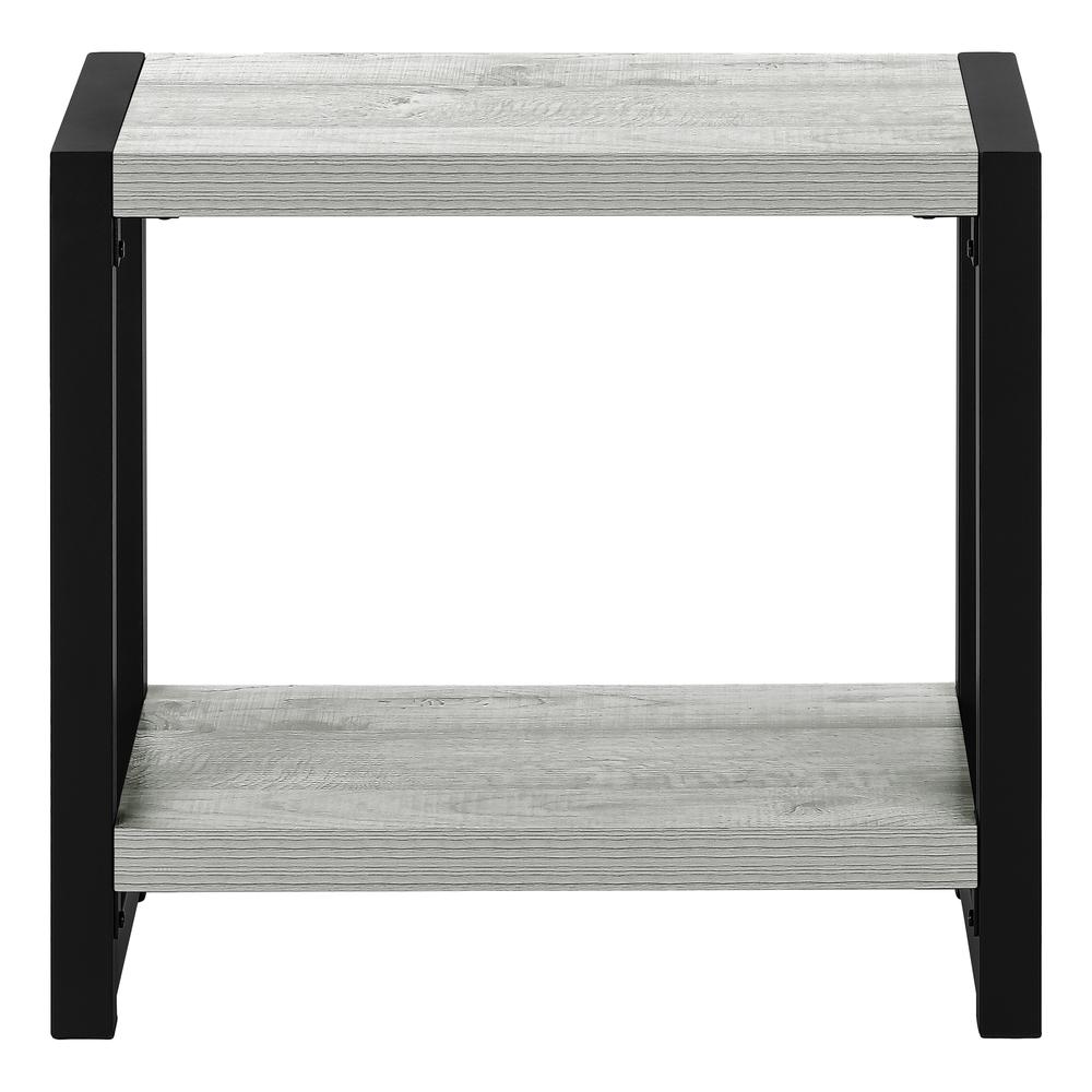Accent Table, Side, End, Narrow, Small, 2 Tier, Living Room, Bedroom, Grey