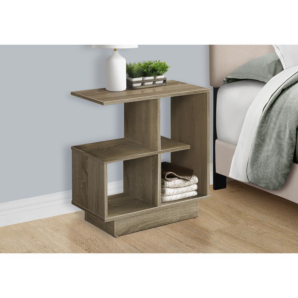 Accent Table, Side, End, Narrow, Small, 3 Tier, Living Room, Bedroom, Brown