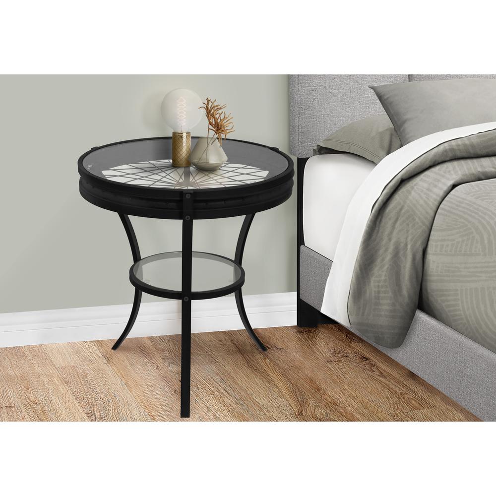 Accent Table, Side, End, Nightstand, Lamp, Round, Living Room, Bedroom, Clear
