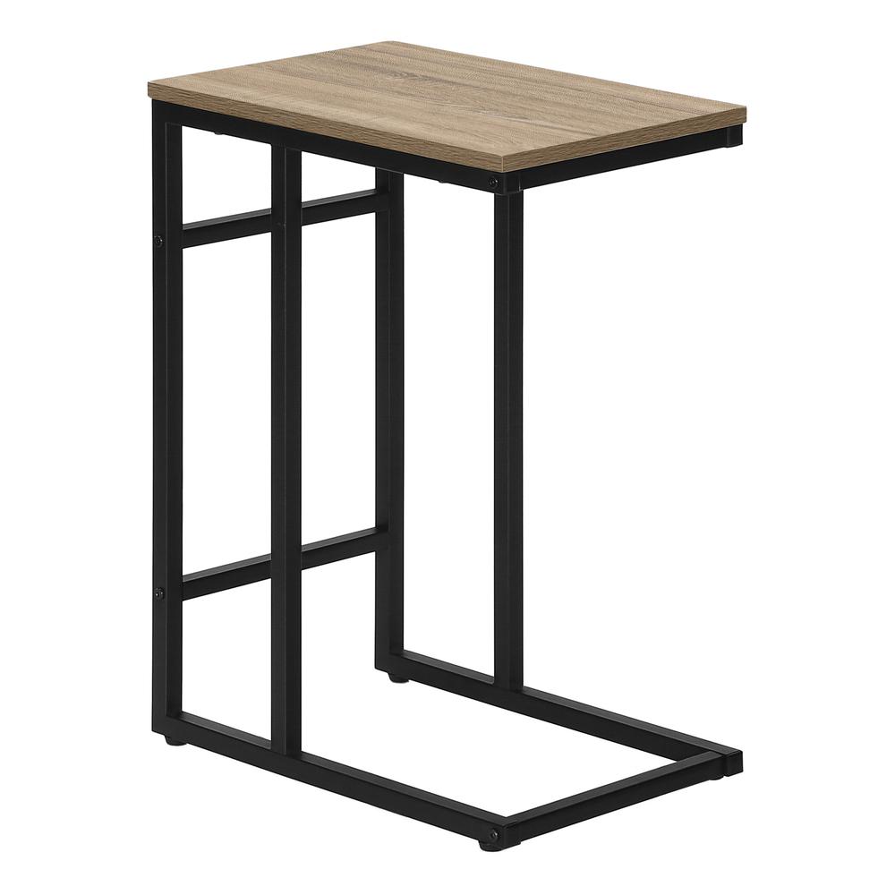 Accent Table, C-shaped, End, Side, Snack, Living Room, Bedroom, Brown Laminate