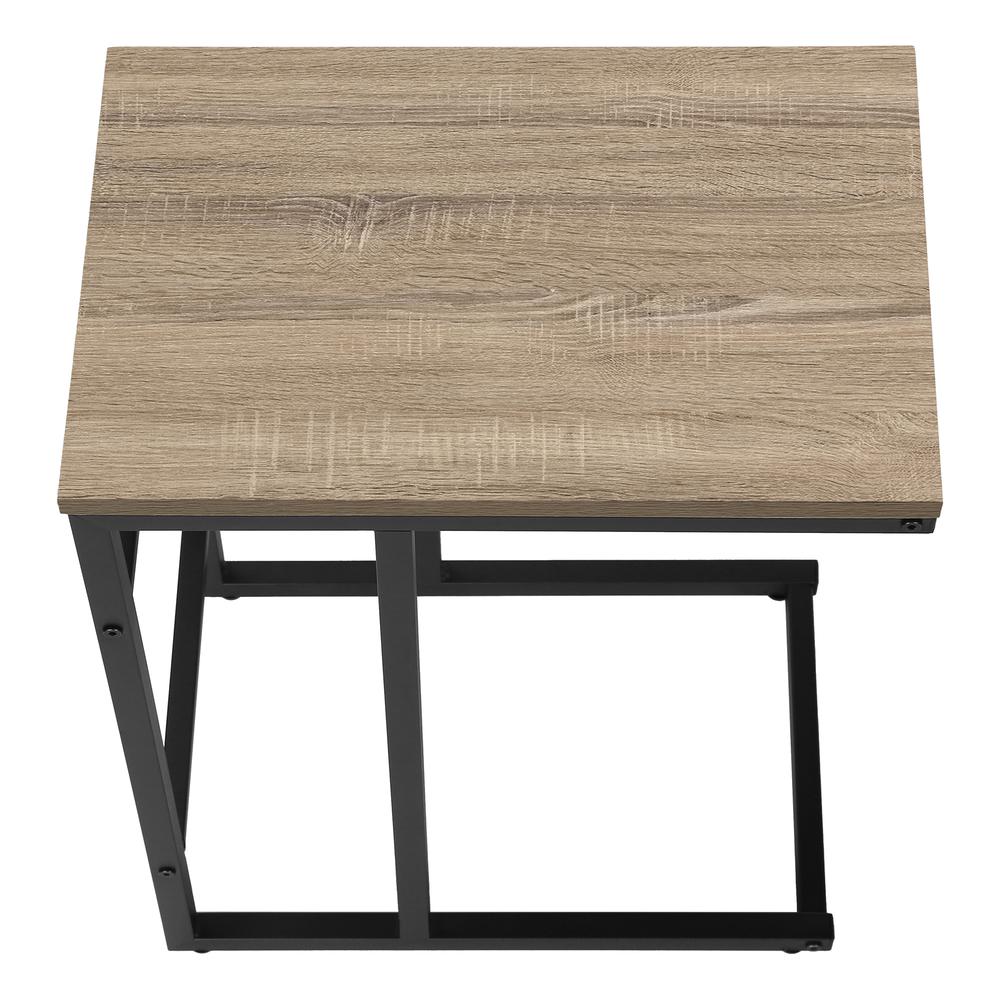 Accent Table, C-shaped, End, Side, Snack, Living Room, Bedroom, Brown Laminate