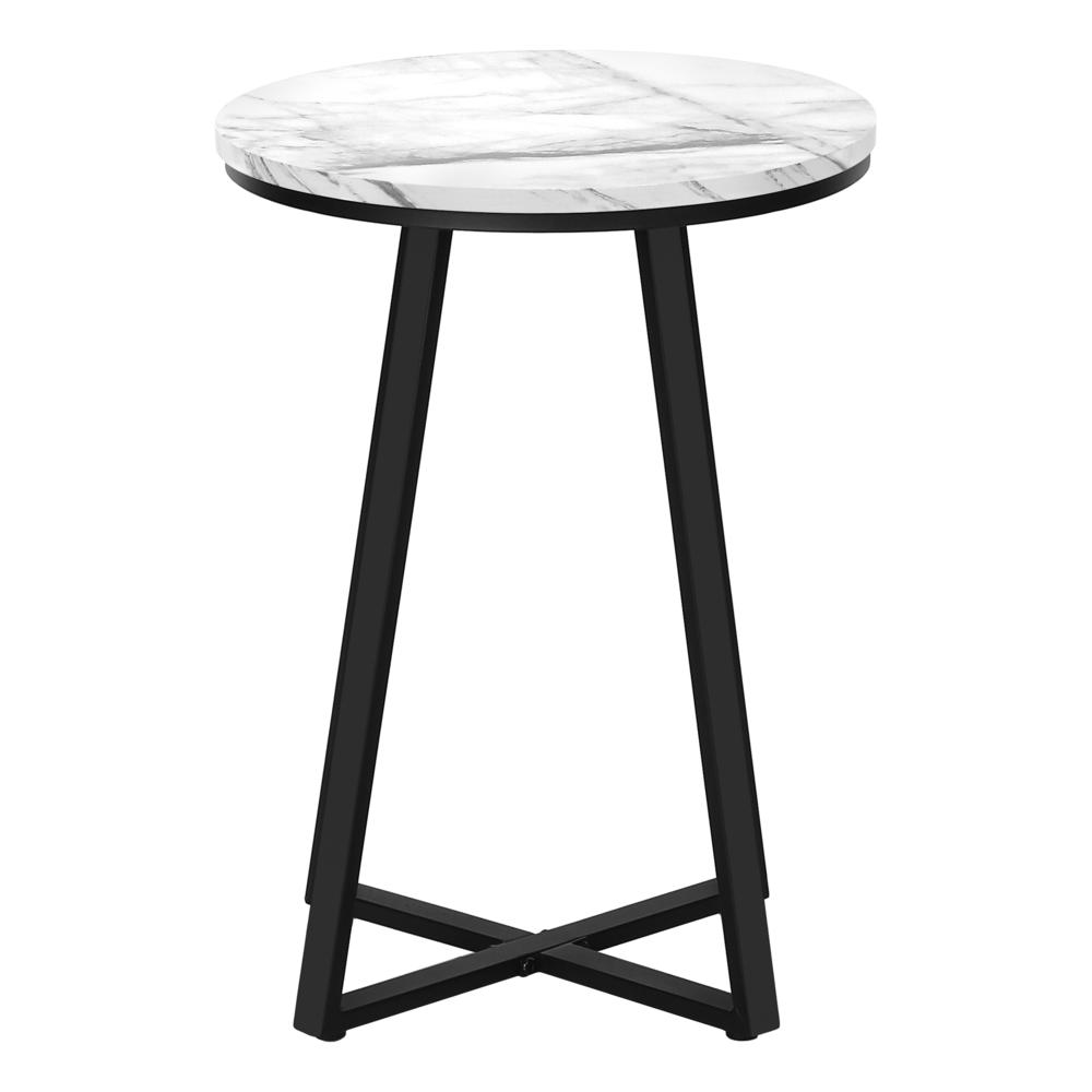 Accent Table, Side, Round, End, Nightstand, Lamp, Living Room, Bedroom, White