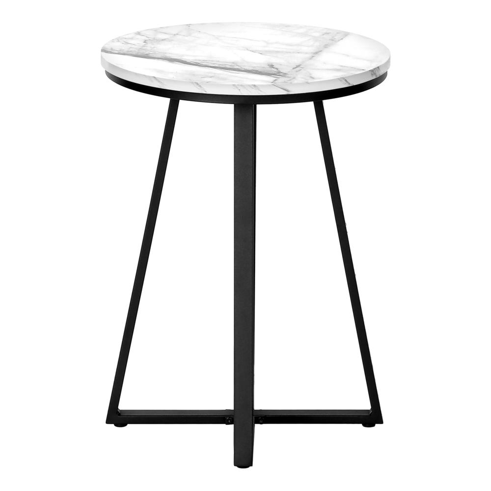 Accent Table, Side, Round, End, Nightstand, Lamp, Living Room, Bedroom, White