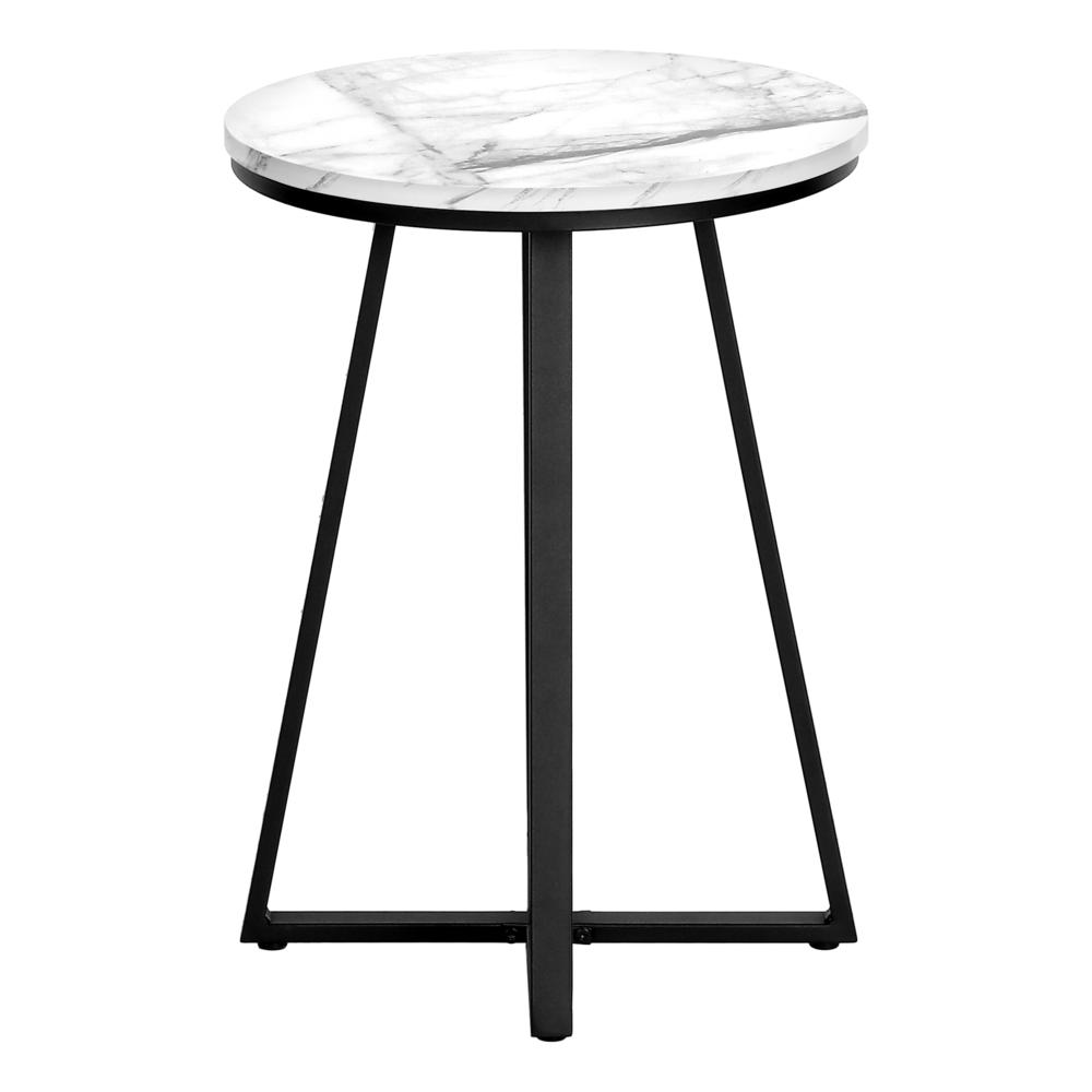 Accent Table, Side, Round, End, Nightstand, Lamp, Living Room, Bedroom, White