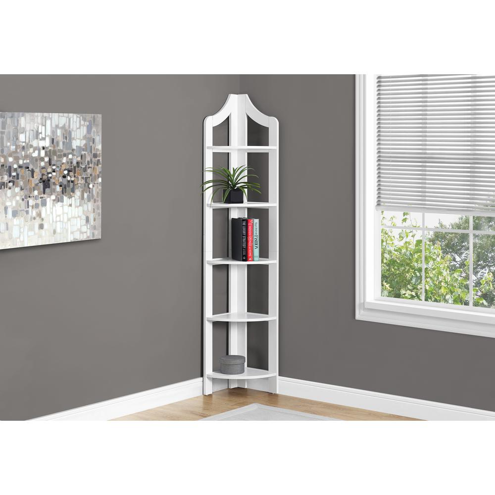 Bookshelf, Bookcase, Etagere, Corner, 5 Tier, 72H, Office, Bedroom