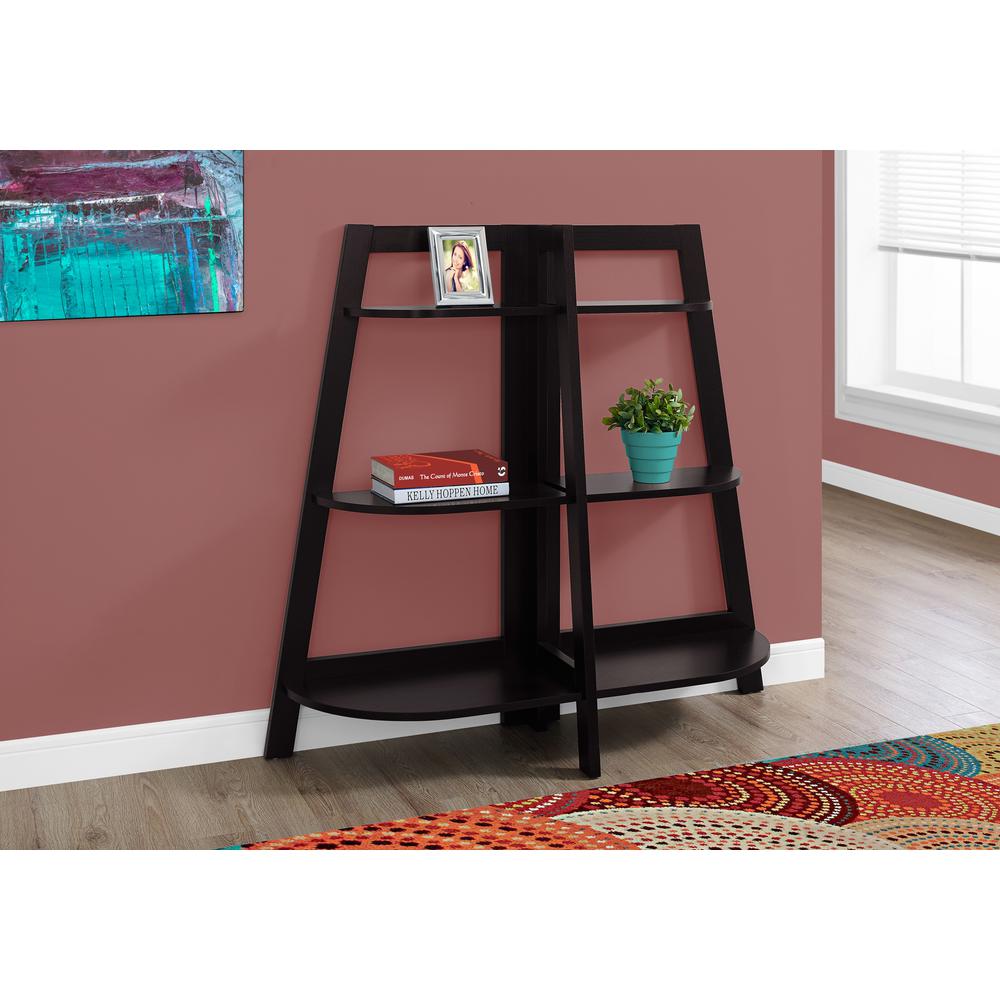 Bookshelf, Bookcase, Etagere, 3 Tier, 48H, Office, Bedroom, Brown Laminate