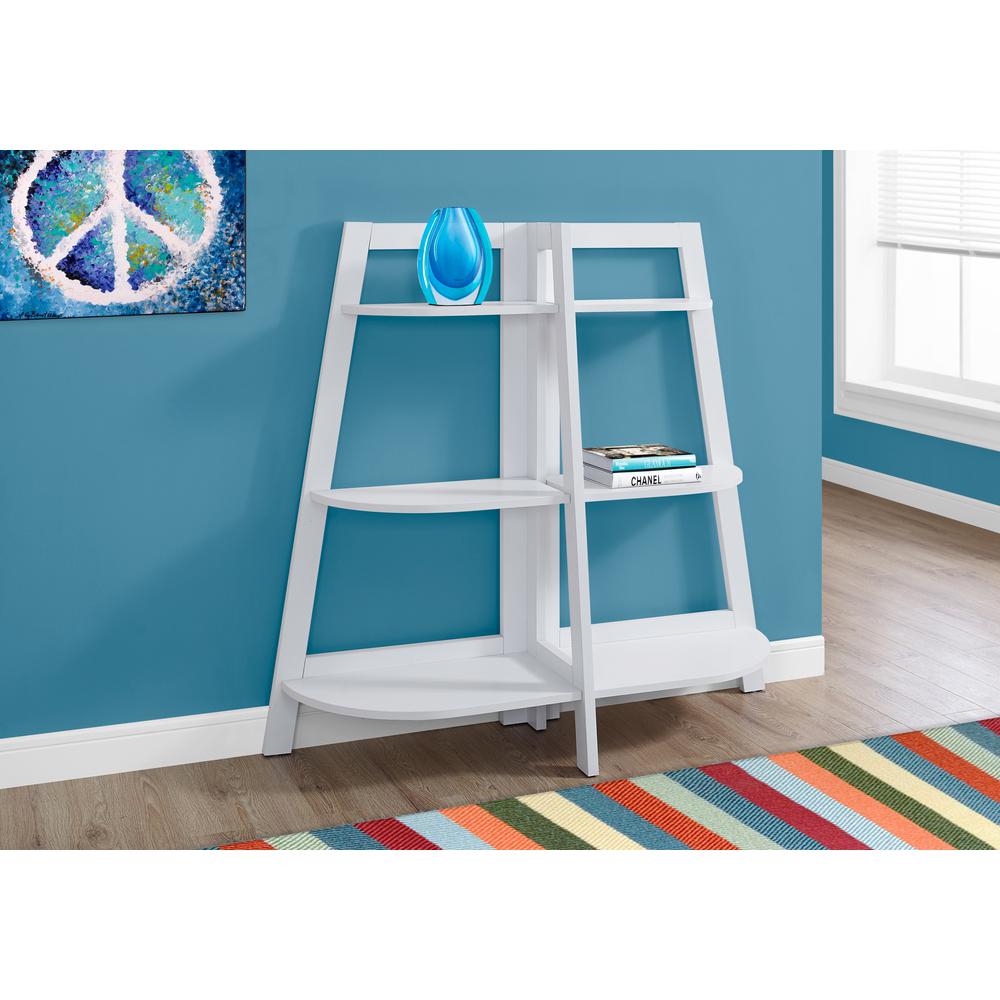Bookshelf, Bookcase, Etagere, 3 Tier, 48H, Office, Bedroom, White Laminate