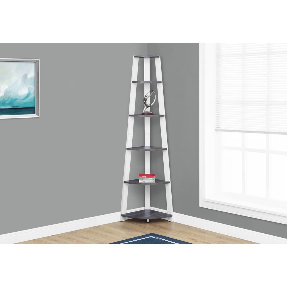 Bookshelf, Bookcase, Etagere, Corner, 5 Tier, 72H, Office, Bedroom