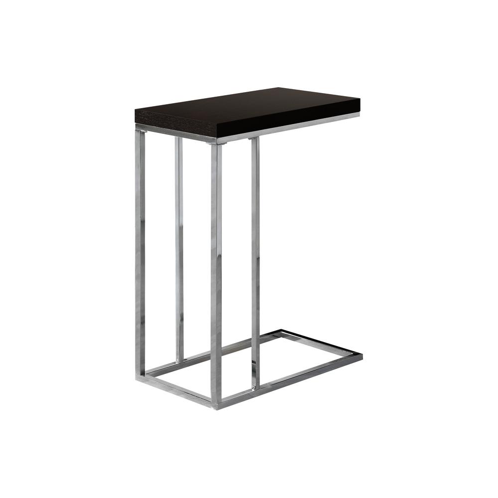 Accent Table, C-shaped, End, Side, Snack, Living Room, Bedroom, Brown Laminate