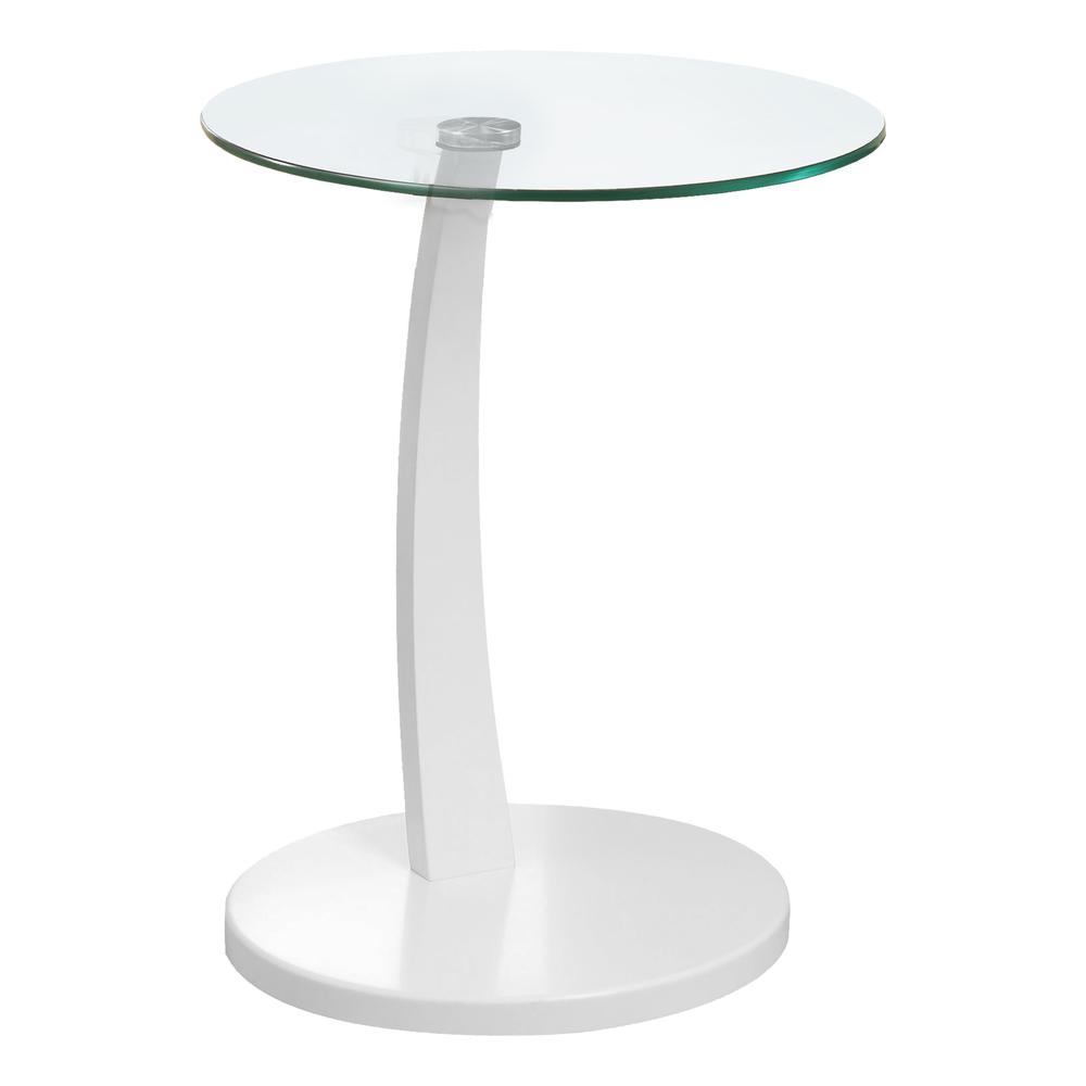 Accent Table, C-shaped, End, Side, Snack, Living Room, Bedroom, Clear Tempered