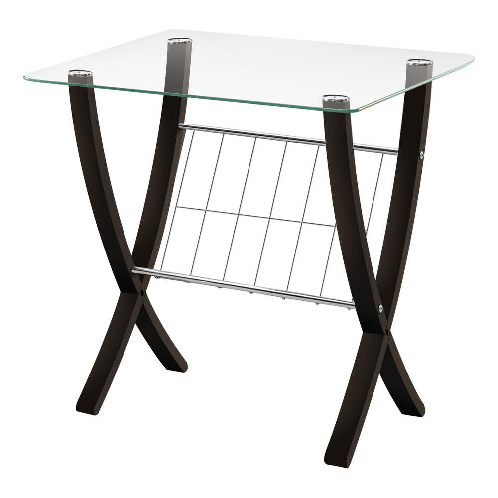 Accent Table, Side, End, Nightstand, Lamp, Living Room, Bedroom, Clear Tempered