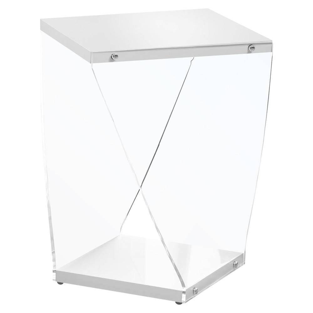 Accent Table, Side, End, Nightstand, Lamp, Living Room, Bedroom, Glossy White
