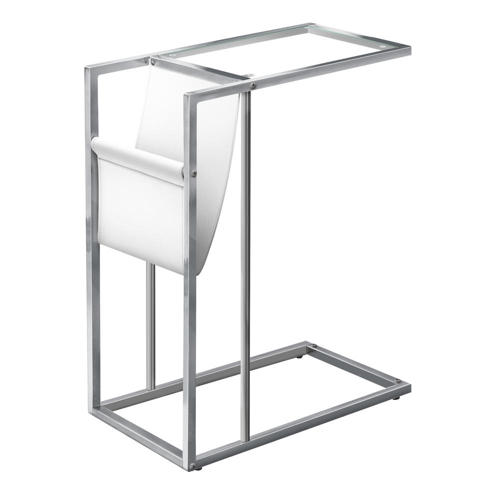 Accent Table, C-shaped, End, Side, Snack, Magazine Storage, Living Room