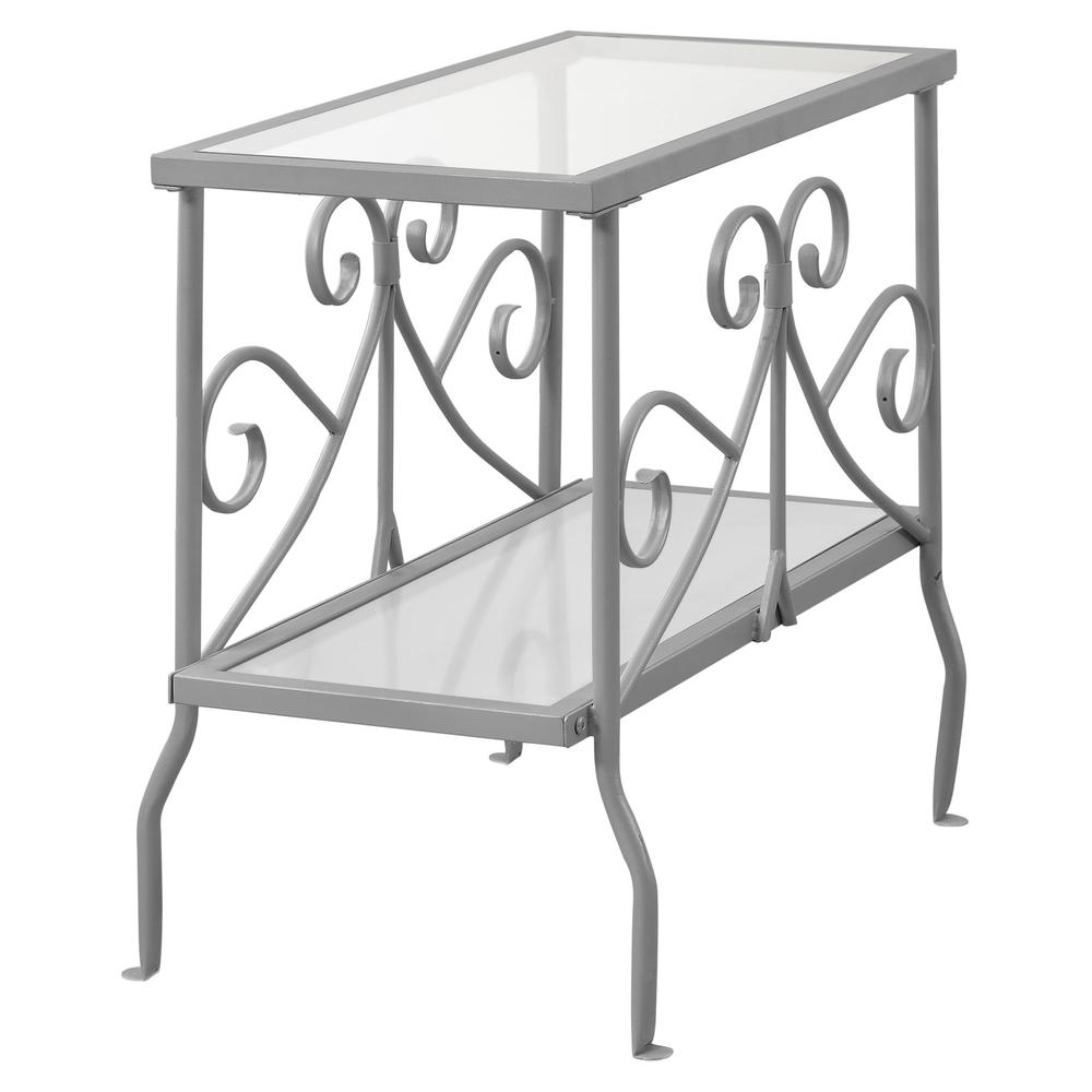 Accent Table, Side, End, Nightstand, Lamp, Living Room, Bedroom, Clear Tempered