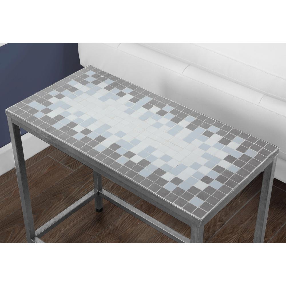 Accent Table, Side, End, Nightstand, Lamp, Living Room, Bedroom, Blue Tile