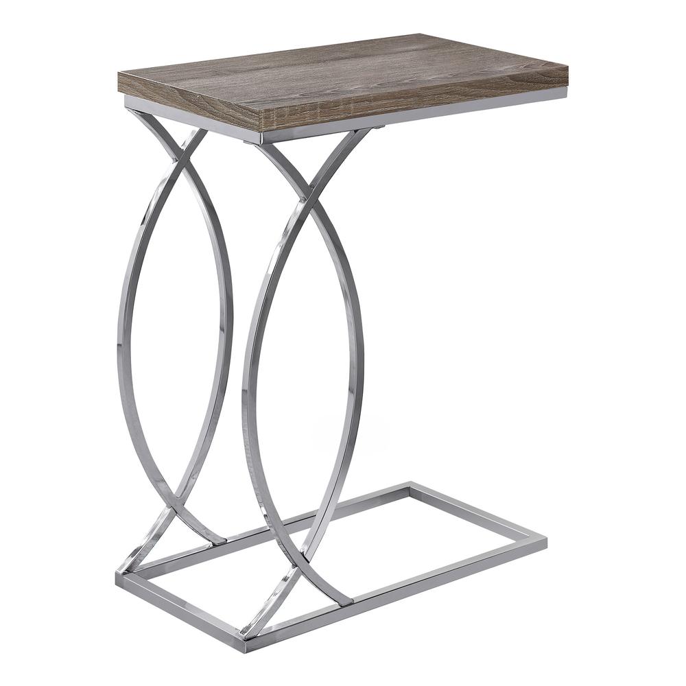 Accent Table, C-shaped, End, Side, Snack, Living Room, Bedroom, Brown Laminate