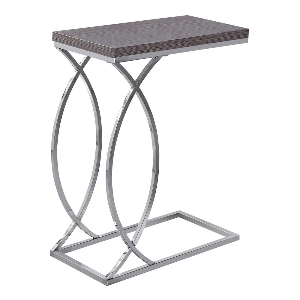 Accent Table, C-shaped, End, Side, Snack, Living Room, Bedroom, Grey Laminate