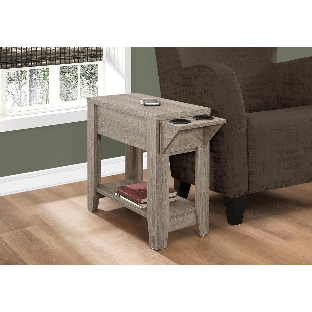 Accent Table, Side, End, Storage, Lamp, Living Room, Bedroom, Dark Taupe