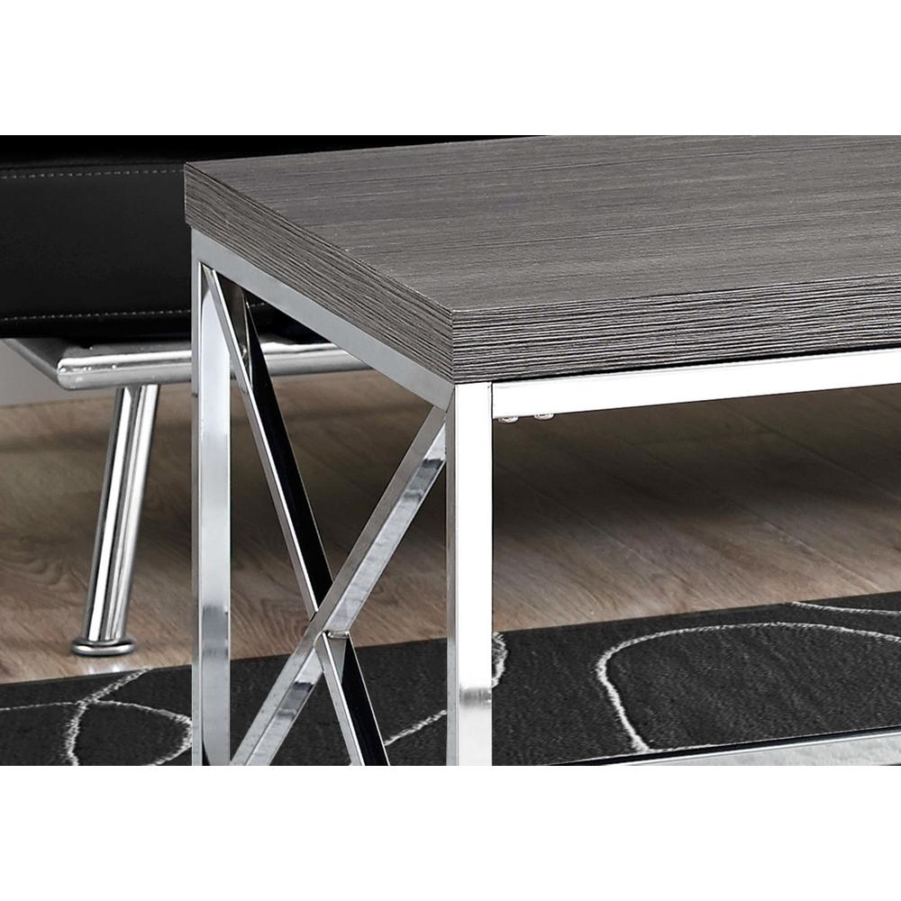 Coffee Table, Accent, Cocktail, Rectangular, Living Room, 44L, Grey Laminate