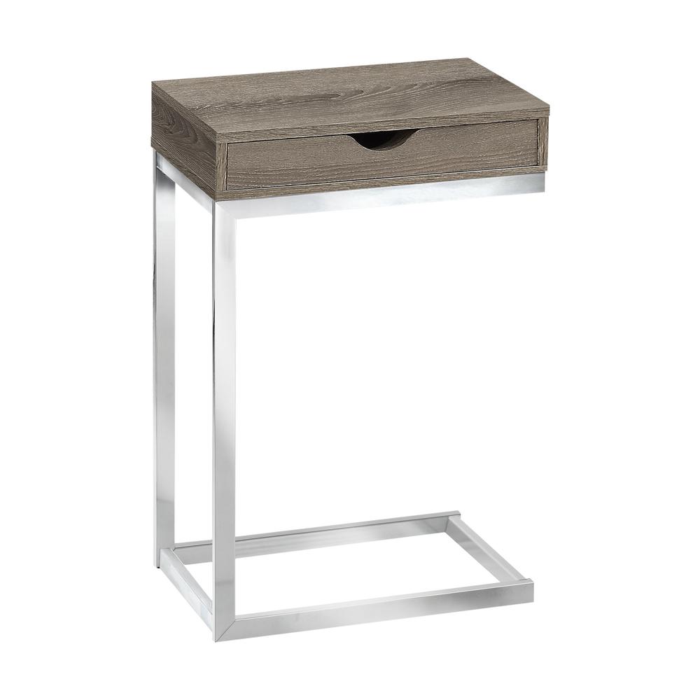 Accent Table, C-shaped, End, Side, Snack, Storage Drawer, Living Room, Bedroom