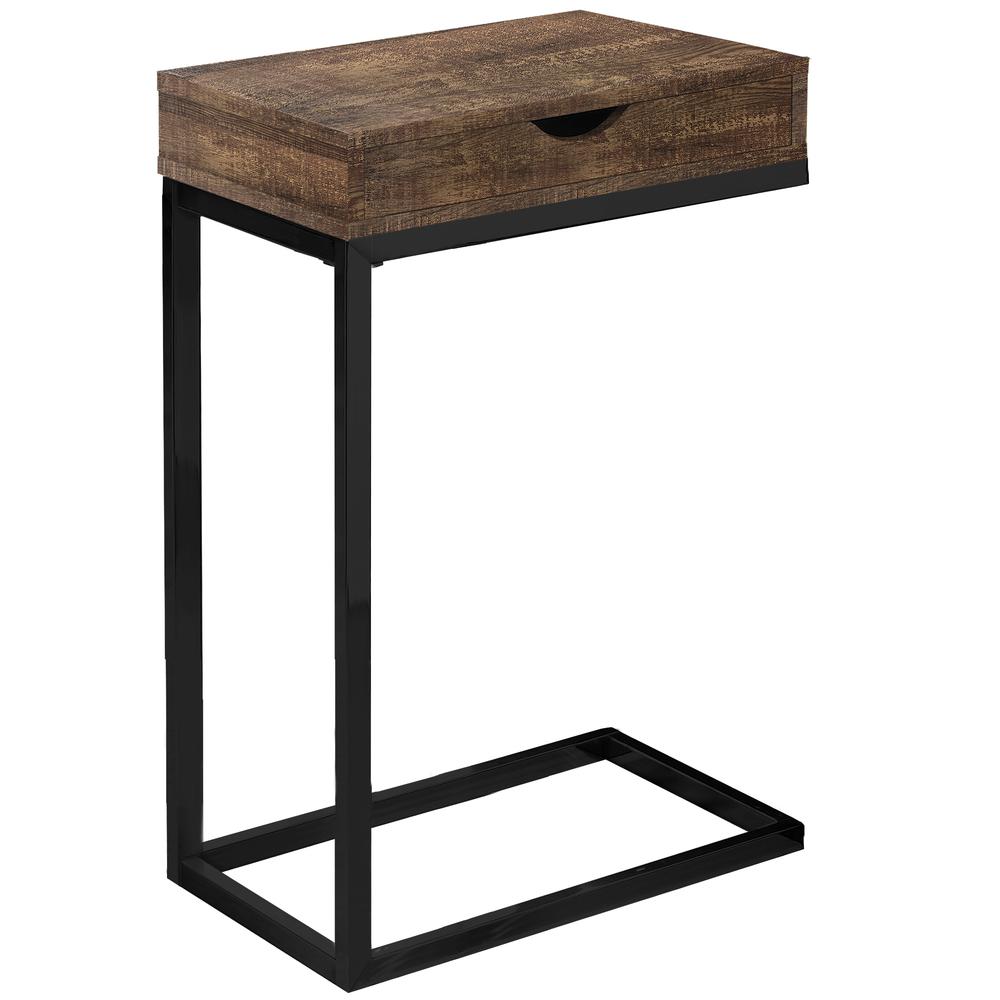 Accent Table, C-shaped, End, Side, Snack, Storage Drawer, Living Room