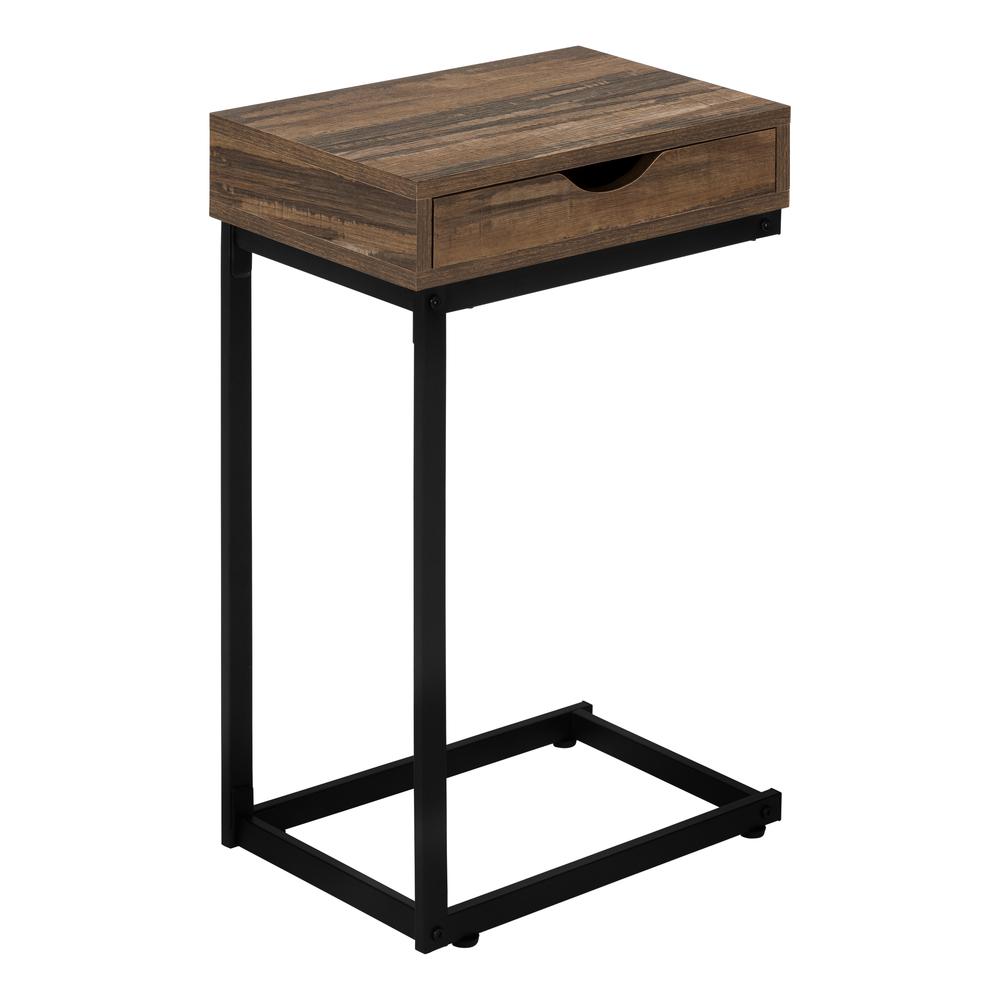 Accent Table, C-shaped, End, Side, Snack, Storage Drawer, Living Room