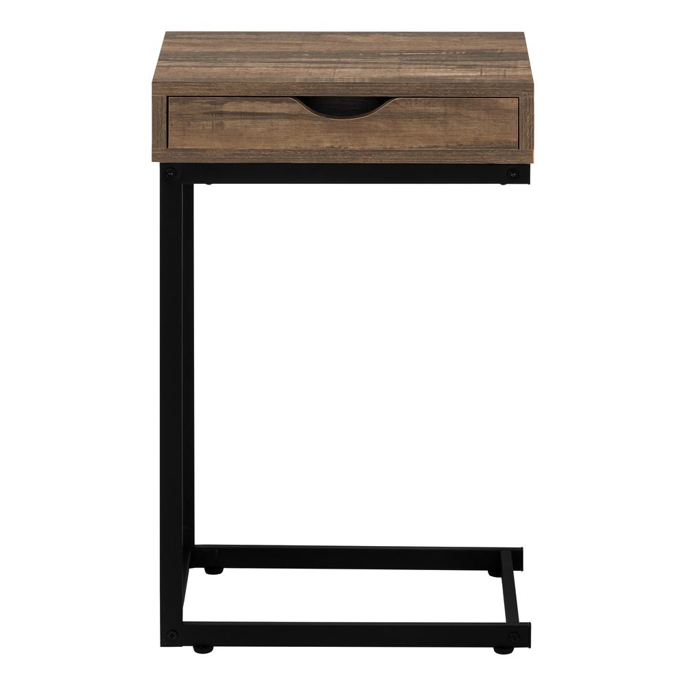 Accent Table, C-shaped, End, Side, Snack, Storage Drawer, Living Room