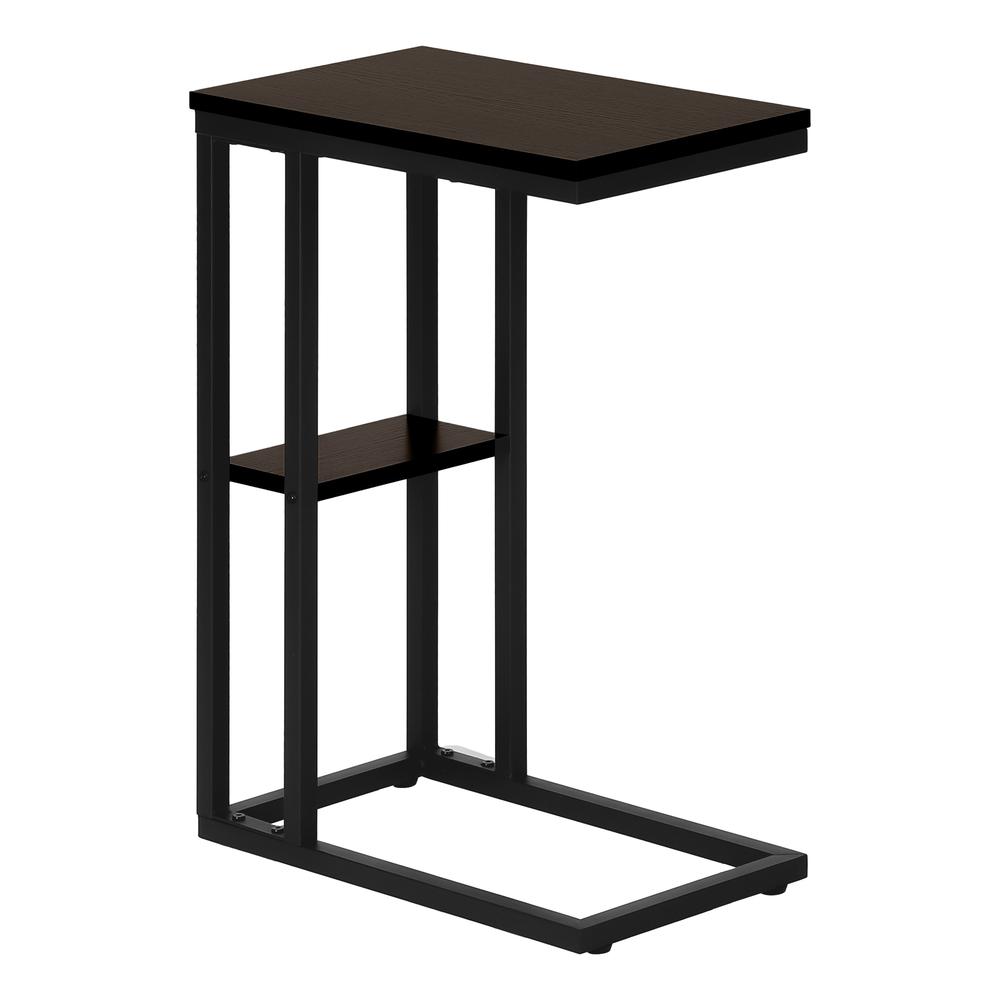 Accent Table, C-shaped, End, Side, Snack, Living Room, Bedroom, Brown Laminate