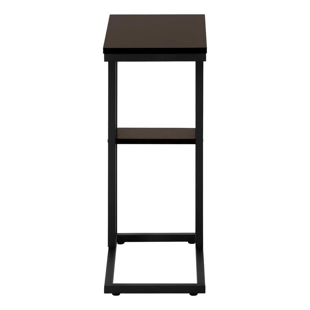 Accent Table, C-shaped, End, Side, Snack, Living Room, Bedroom, Brown Laminate