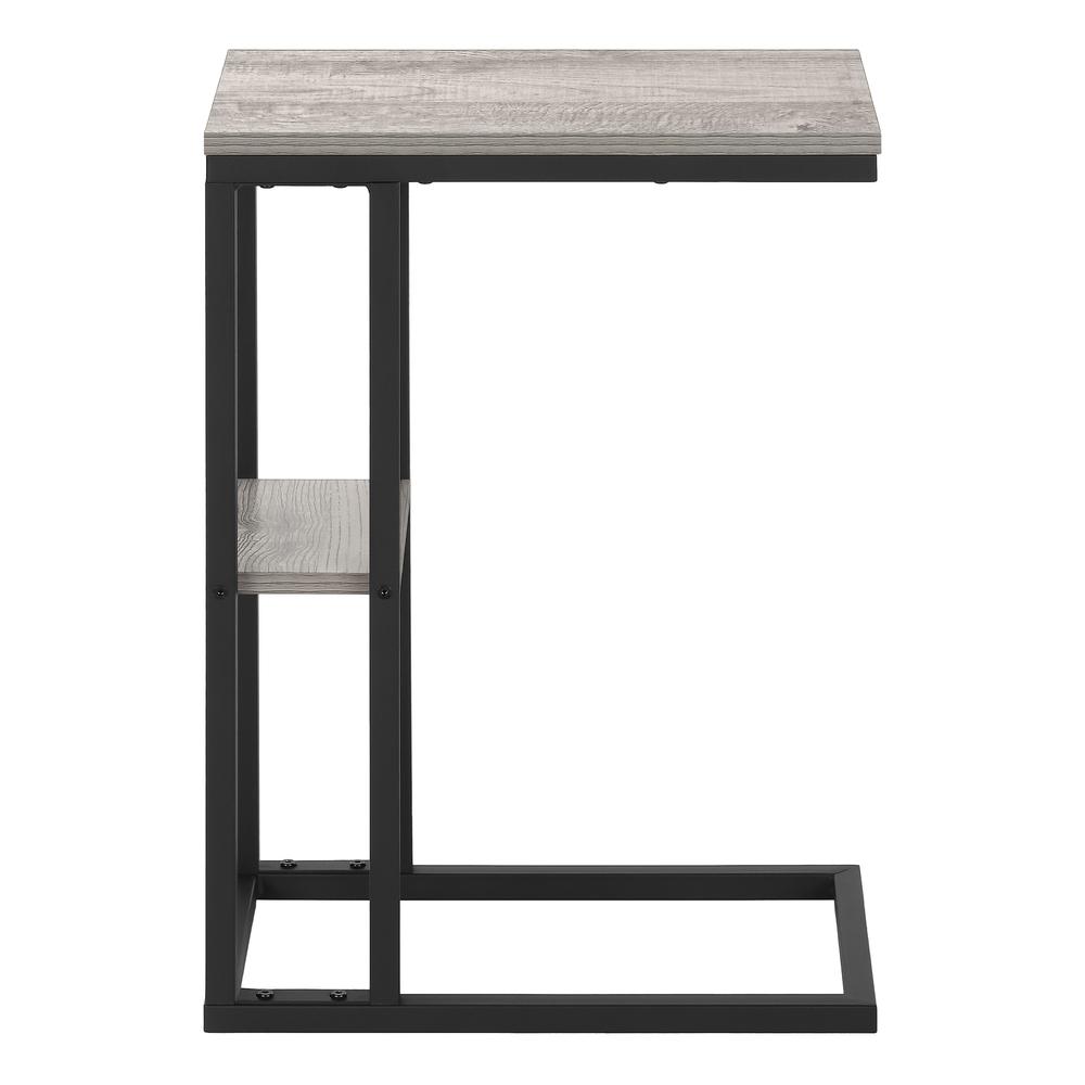 Accent Table, C-shaped, End, Side, Snack, Living Room, Bedroom, Grey Laminate