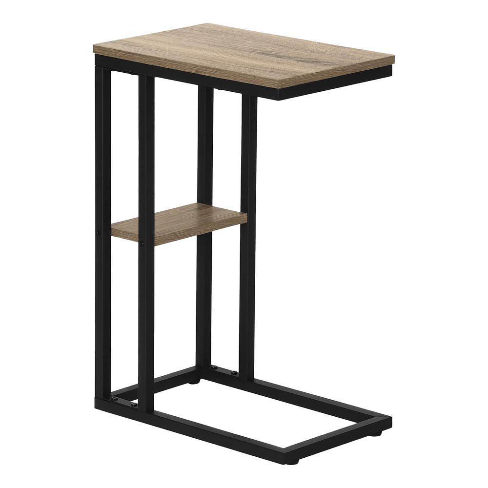 Accent Table, C-shaped, End, Side, Snack, Living Room, Bedroom, Brown Laminate