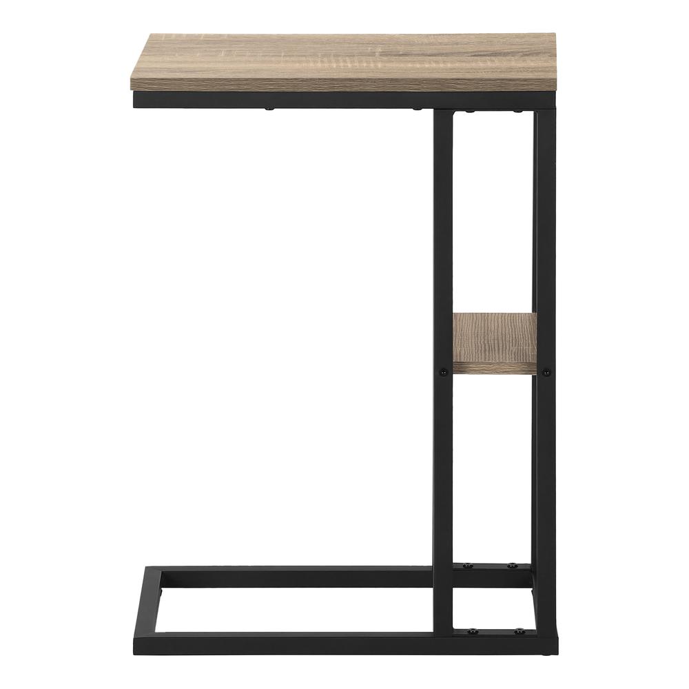 Accent Table, C-shaped, End, Side, Snack, Living Room, Bedroom, Brown Laminate