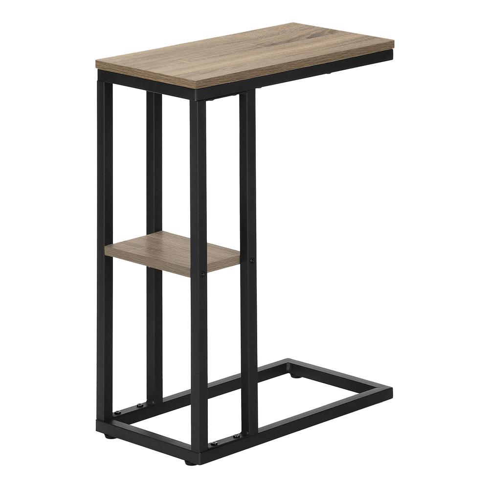 Accent Table, C-shaped, End, Side, Snack, Living Room, Bedroom, Brown Laminate