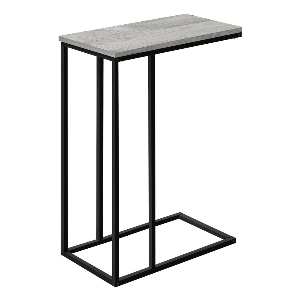 Accent Table, C-shaped, End, Side, Snack, Living Room, Bedroom, Grey Laminate