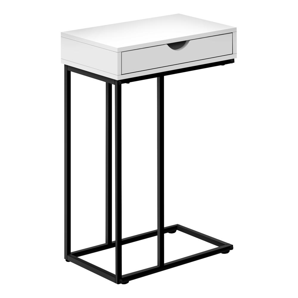 Accent Table, C-shaped, End, Side, Snack, Storage Drawer, Living Room