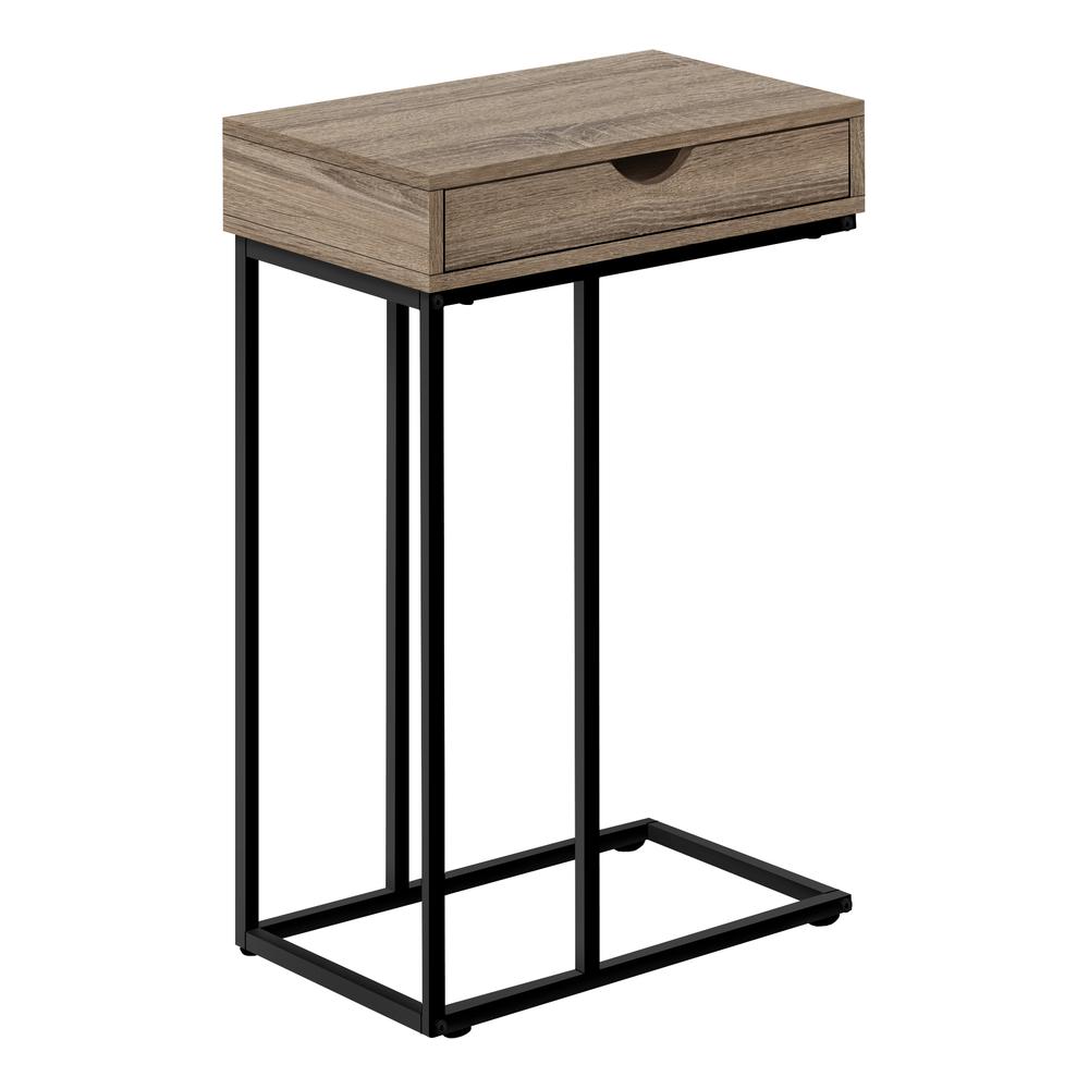 Accent Table, C-shaped, End, Side, Snack, Storage Drawer, Living Room, Bedroom