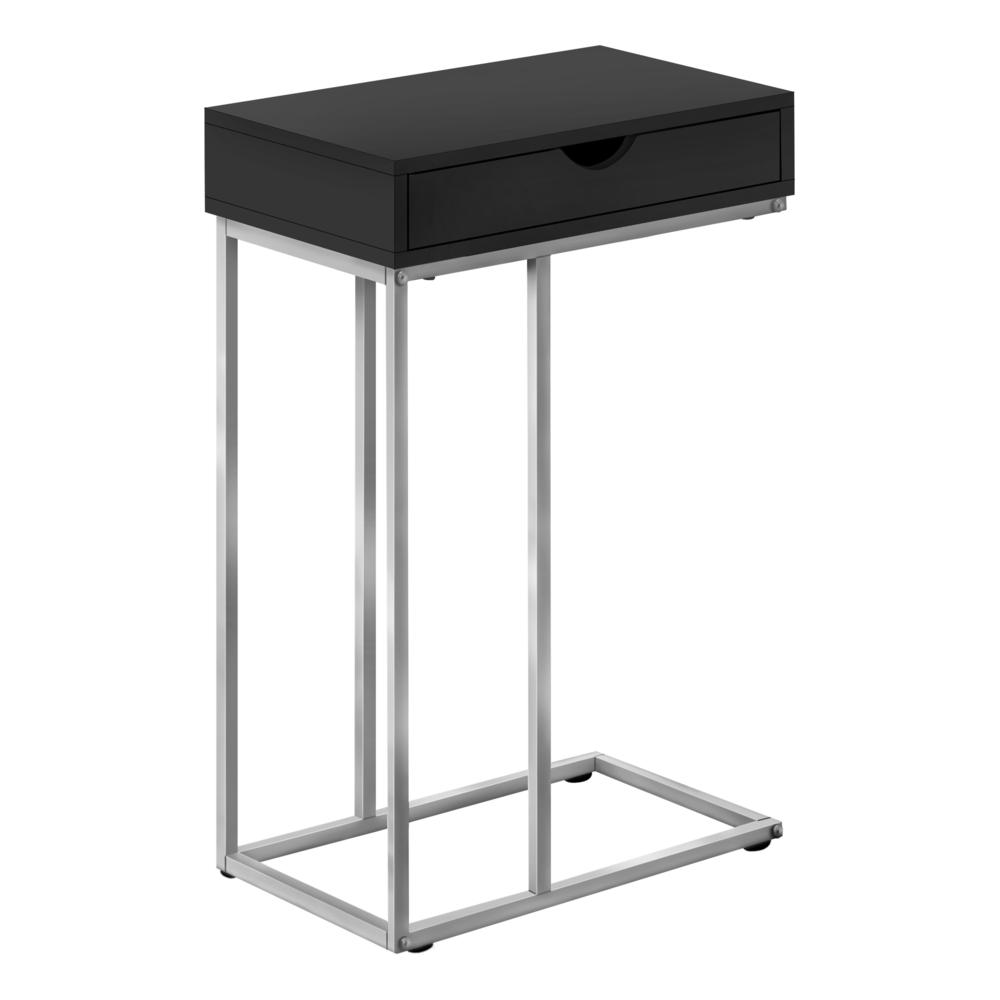 Accent Table, C-shaped, End, Side, Snack, Storage Drawer, Living Room, Bedroom