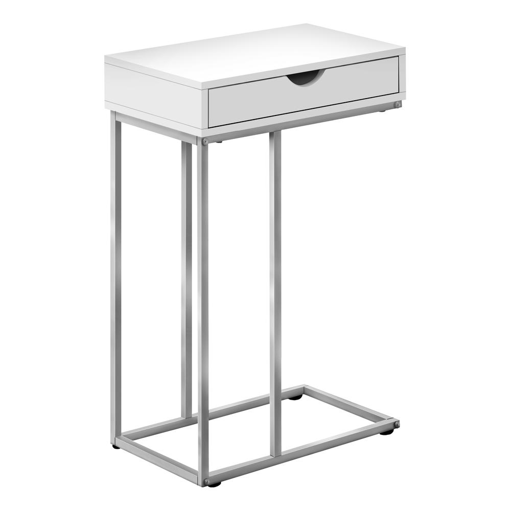 Accent Table, C-shaped, End, Side, Snack, Storage Drawer, Living Room, Bedroom
