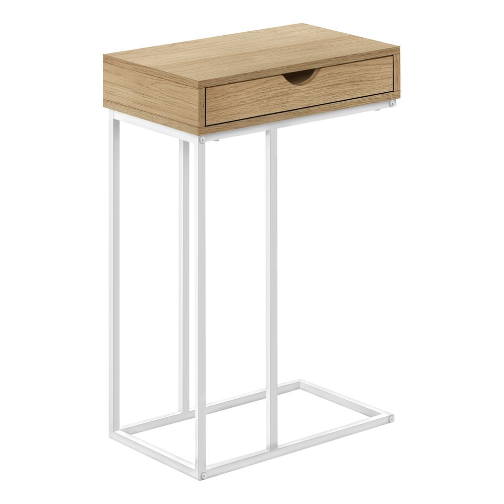 Accent Table, C-shaped, End, Side, Snack, Storage Drawer, Living Room, Bedroom